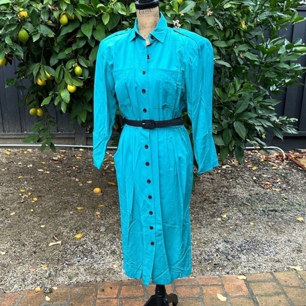 🩵🩵🩵80’s Vintage Choon dress medium teal blue